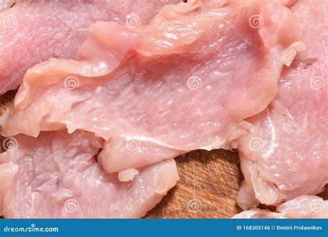 Raw and Sliced Turkey Meat. Fresh Pink Turkey Meat, Close-up Stock Photo - Image of skinless ...