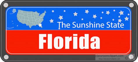 Florida State Clipart - florida-state-license-plate-with-nickname-clipart - Classroom Clipart