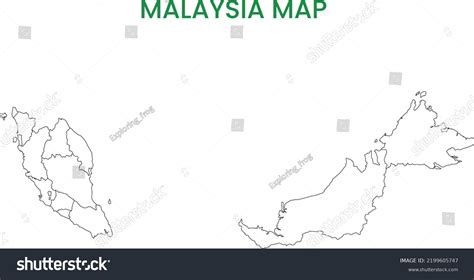 High Detailed Map Malaysia Outline Map Stock Vector (Royalty Free ...