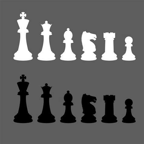 Complete set of vector silhouettes chess pieces 2582117 Vector Art at ...