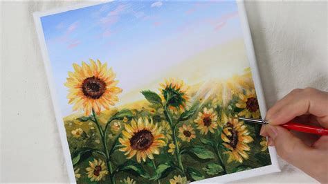 Sunflower Field Painting Easy | Best Flower Site