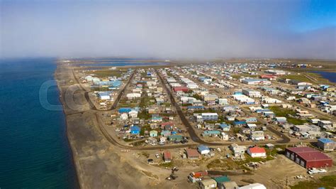 Aerial View Top of the World Whale Bone Arch Barrow Utqiagvik Alaska ...