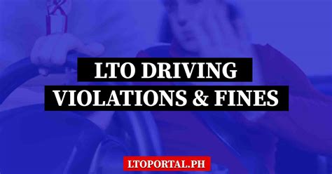 List of LTO Driving Fines and Violations - LTO Portal PH