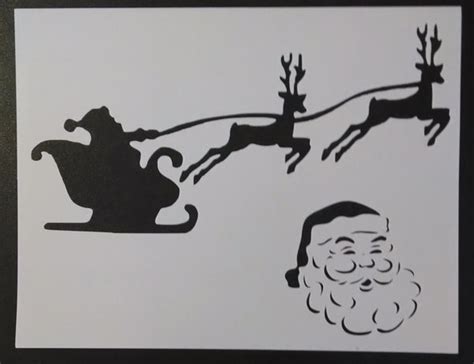 Santa Claus Sleigh with Reindeer - Stencil – My Custom Stencils