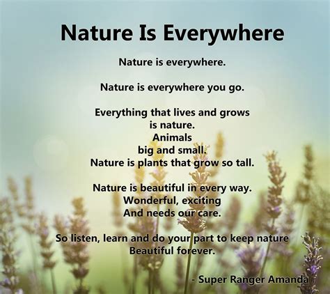 Nature is Everywhere, a poem by Super Ranger Amanda Short Poems About Nature, Nature Poems For ...