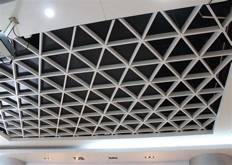 Wide Suspension Grid Metal Ceiling , Grille Open Cell Ceiling Tiles