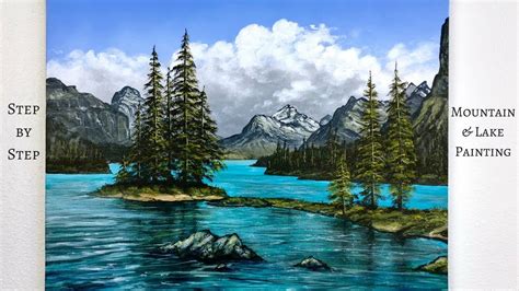 Mountain & Lake STEP by STEP Acrylic Painting Tutorial (ColorByFeliks ...