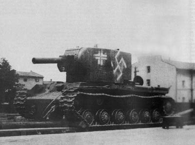 Captured KV-2 tanks in German service