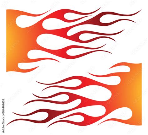 Fire flames racing car decal vector art graphic. Burning tire and flame ...