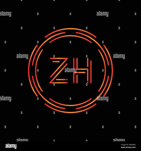 Initial ZH Logo Design Vector Template. Digital Circle Letter ZH ...