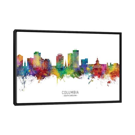 iCanvas "Columbia SC Skyline City Name" by Michael Tompsett Framed Canvas Print - Bed Bath ...