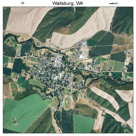 Aerial Photography Map of Waitsburg, WA Washington