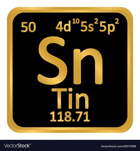 Periodic table element tin icon Royalty Free Vector Image