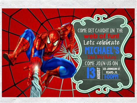 Spiderman Invites Printable Free