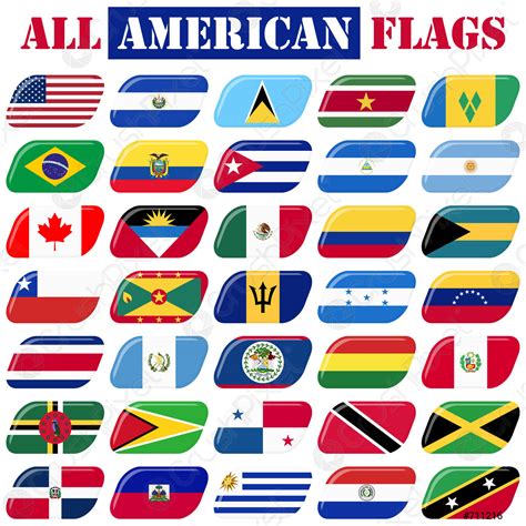 All country flags of America - stock vector 711216 | Crushpixel