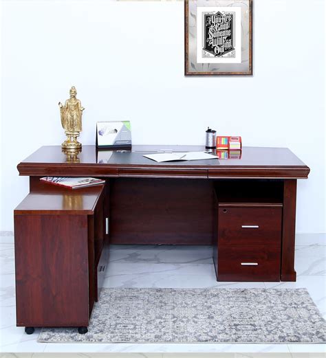 Buy Ankara Executive Office Table with Side Runner & Drawer Cart in ...