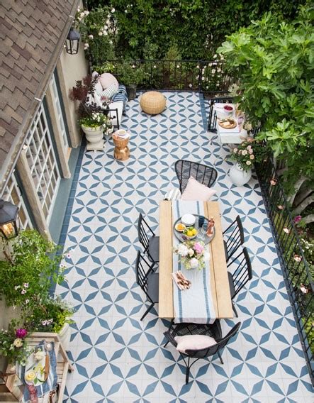 Midnight and Hawk Patio Floor in Buniel Design by Emily Henderson - Granada Tile Cement Tile ...