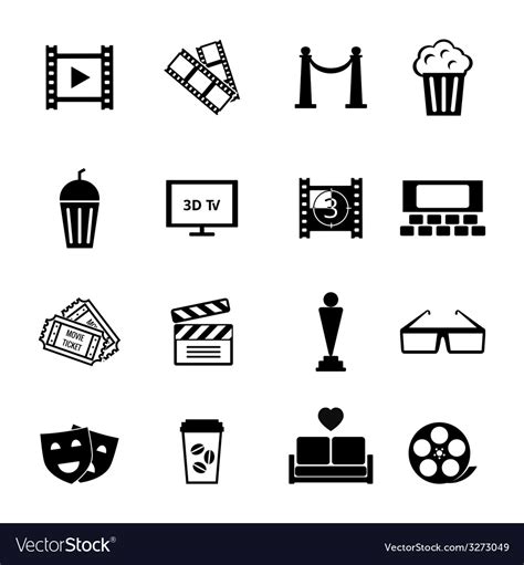 Black and White Movie Icon Designs Royalty Free Vector Image