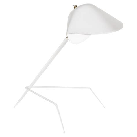 Serge Mouille Mid-Century Modern White Tripod Lamp For Sale at 1stDibs