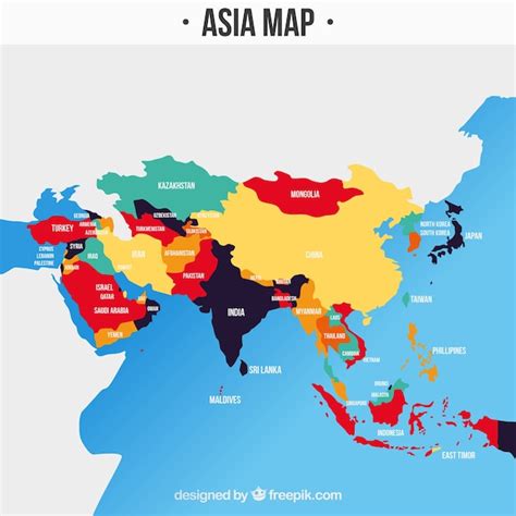 Asia Continent Map To Color