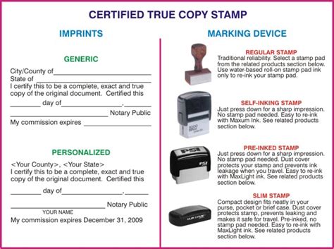 Certified True Copy Stamp