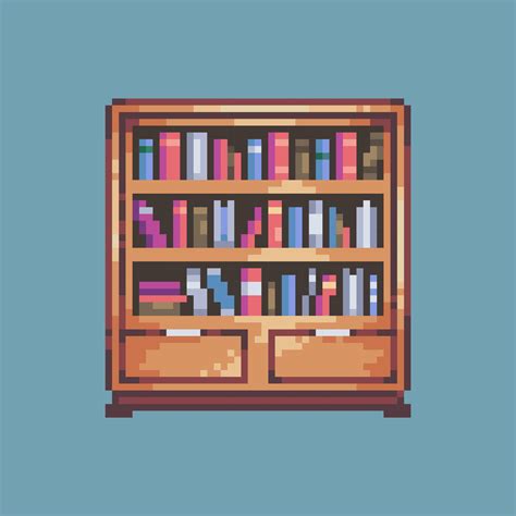 Pixel art Bookshelf for game assets and development 7530657 Vector Art at Vecteezy