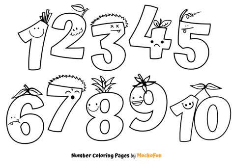 1️⃣ Number Coloring Pages - MockoFUN