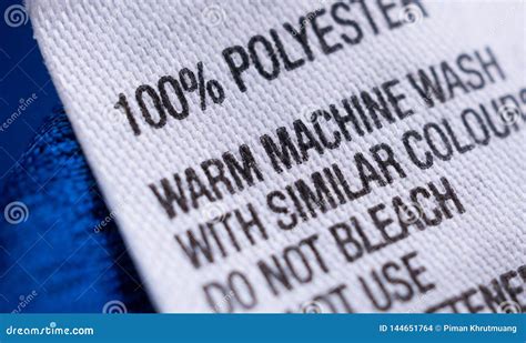 Polyester Clothing Label with Laundry Care Instructions Tag Stock Photo - Image of clothing ...