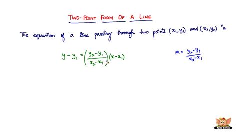 What is Two Point Form of a Line? - YouTube