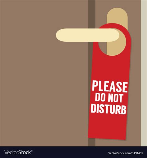 Please Do Not Disturb Door Hanger Royalty Free Vector Image