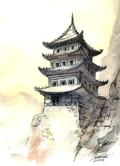 Japanese Temple Drawing : Japanese Pagoda Drawing Temple Tattoo Chinese Tattoos Designs Cool ...