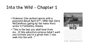 Into the Wild - Chapter by Chapter Summaries by Kimberly Giaco | TpT