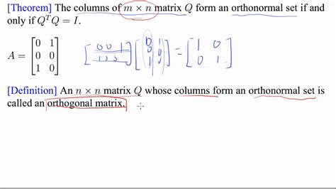 Orthogonal Matrix Uses at Paul Payne blog