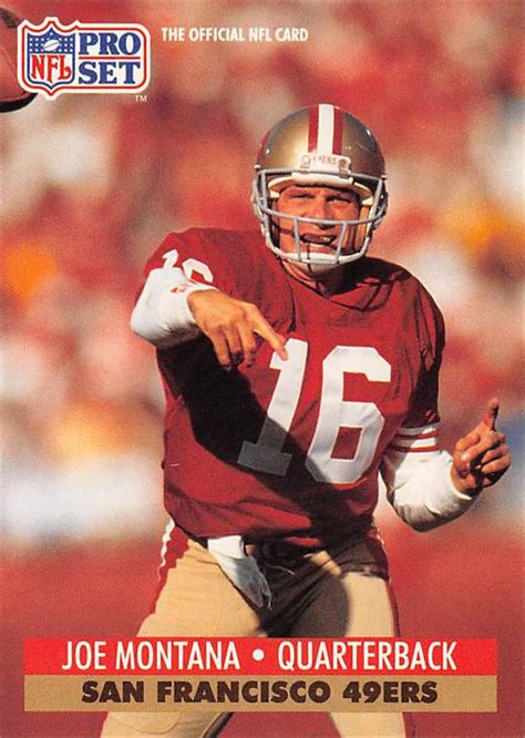 Joe Montana Football Card (San Francisco 49ers) 1991 Pro Set #653