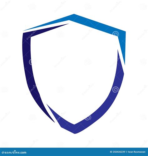 Shield Blue and White Logo Design Stock Illustration - Illustration of ...