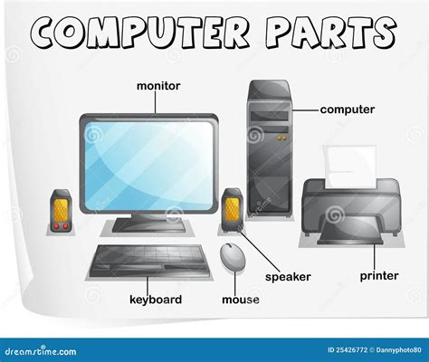 Computer parts stock illustration. Image of label, computer - 25426772