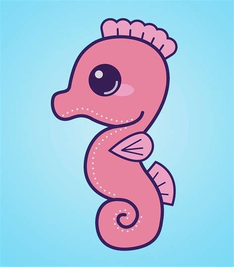 Seahorse | Seahorse drawing, Cute drawings, Kawaii drawings