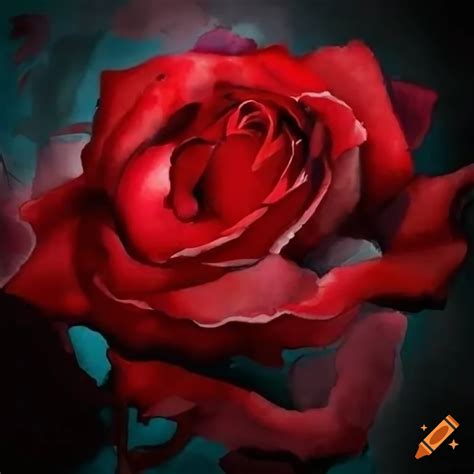 Watercolor painting of red roses