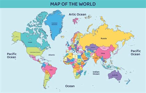 Download Colorful World Map with Country Names for free | World map with countries, Color world ...