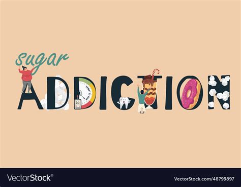 Sugar addiction text composition Royalty Free Vector Image