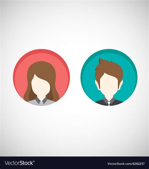 Male and Female icons Flat style Royalty Free Vector Image