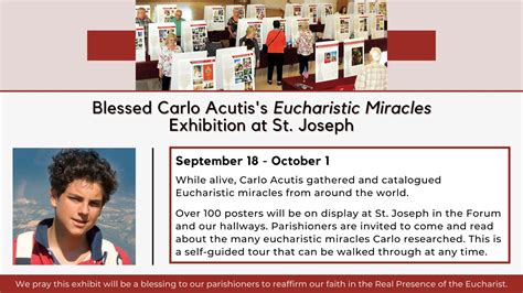 Blessed Carlo Acutis's Eucharistic Miracles Exhibition at St. Joseph — Saint Joseph Catholic Church