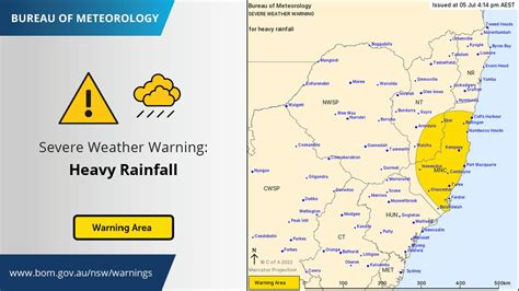 Bureau of Meteorology, New South Wales on Twitter: "An updated Severe Weather Warning for heavy ...