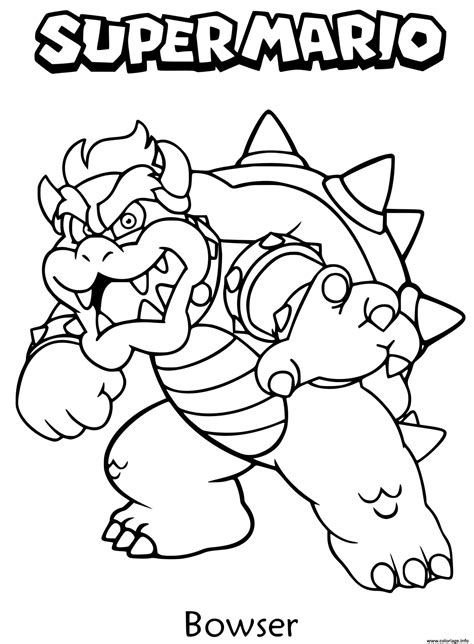 Coloriage Bowser Dragon Tortue Dans Super Mario Dessin Mario à imprimer