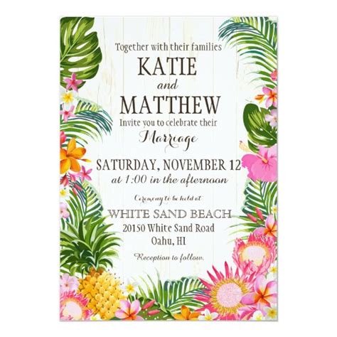 Hawaiian Wedding Invitations | Zazzle