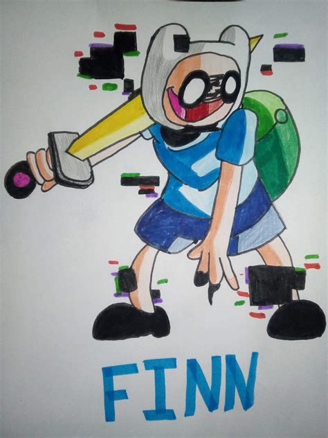 Mi Dibujo de Finn Glitch - Pibby FNF | Friday Night Funkin Amino Amino