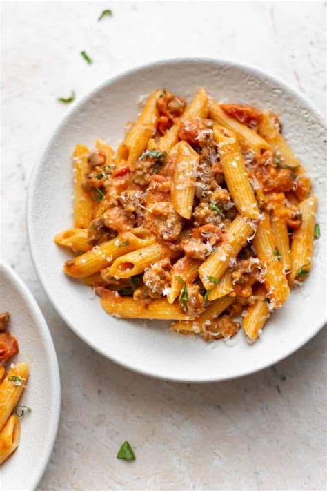 Spicy Italian Sausage Pasta • Salt & Lavender