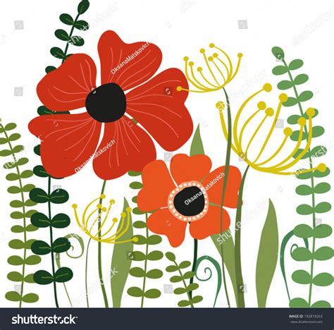 Summertime Flowers Vector Illustration Stock Vector (Royalty Free ...