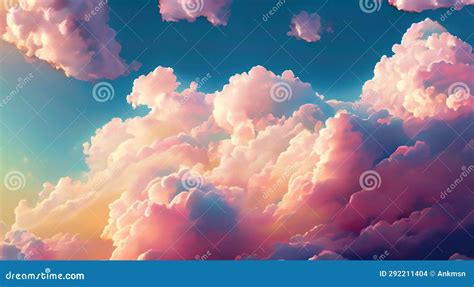 Pink Fluffy Soft Clouds. Beautiful Cloudy Sky. Dream Cloud of Heaven ...