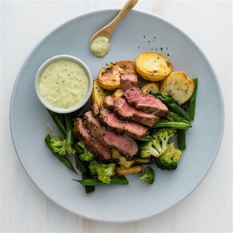 Lamb Steaks with Roast Potatoes and Mint Pesto Mayo - My Food Bag